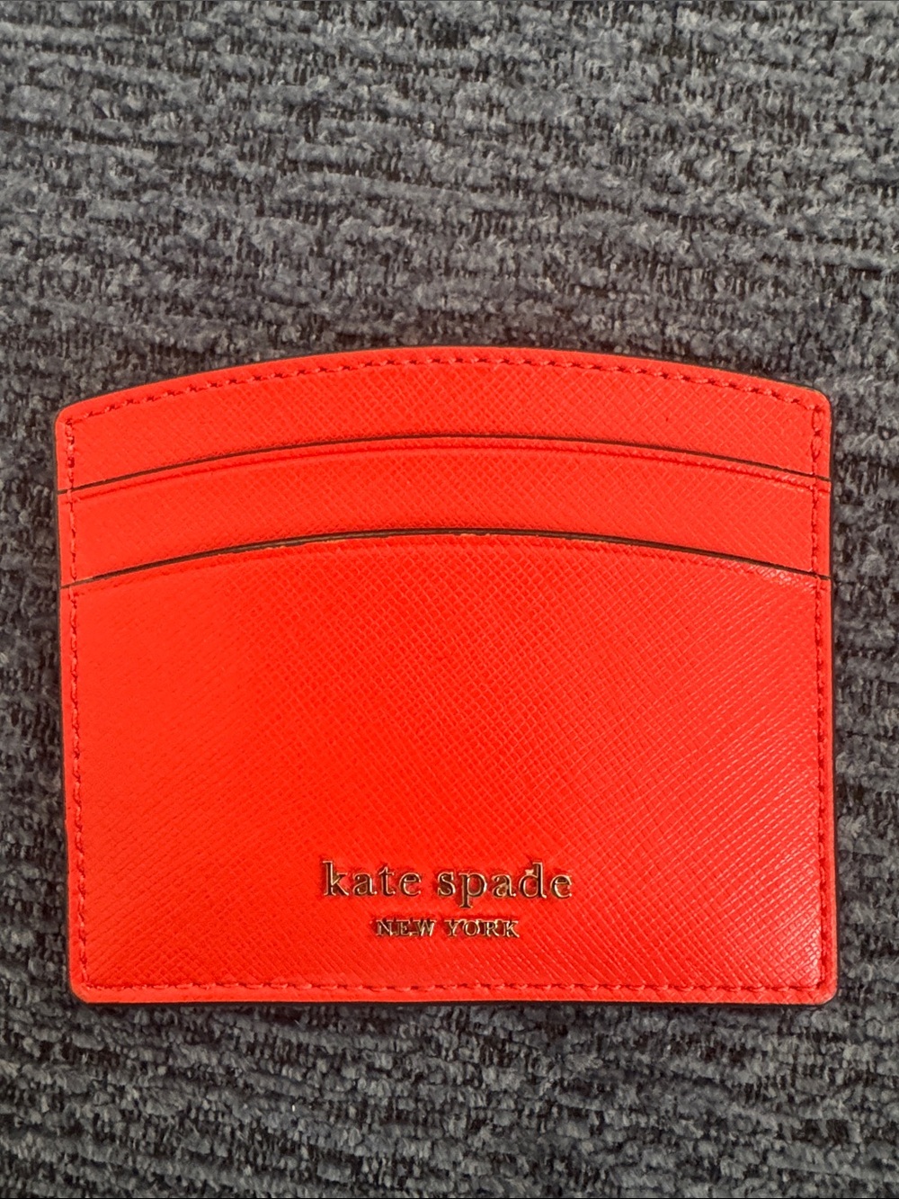kate spade Red Leather Card Holder with Spade Accent - Picture 3 of 3